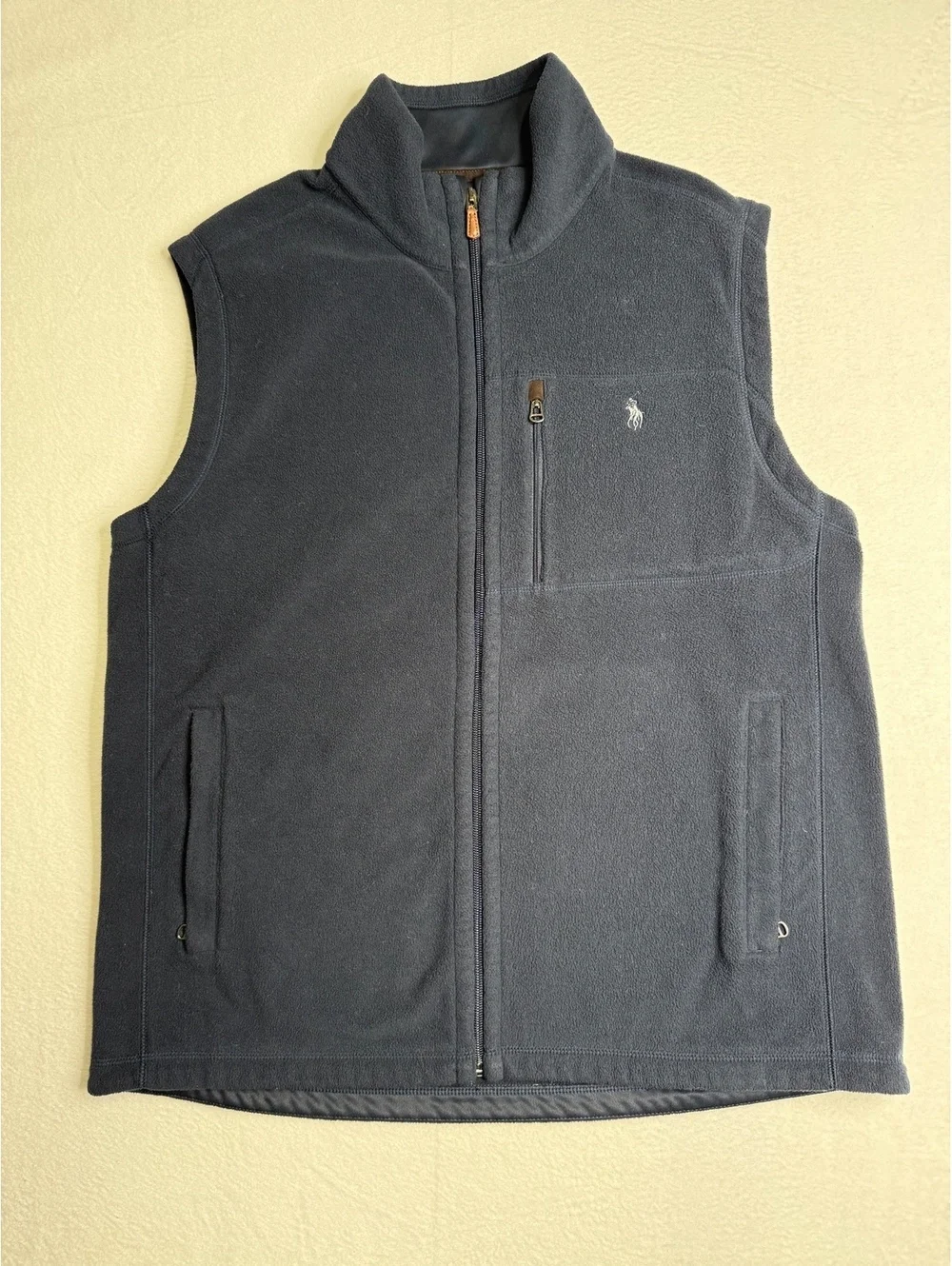 Polo Ralph Lauren Performance Fleece Vest Youth Boys Large Navy Full Zip